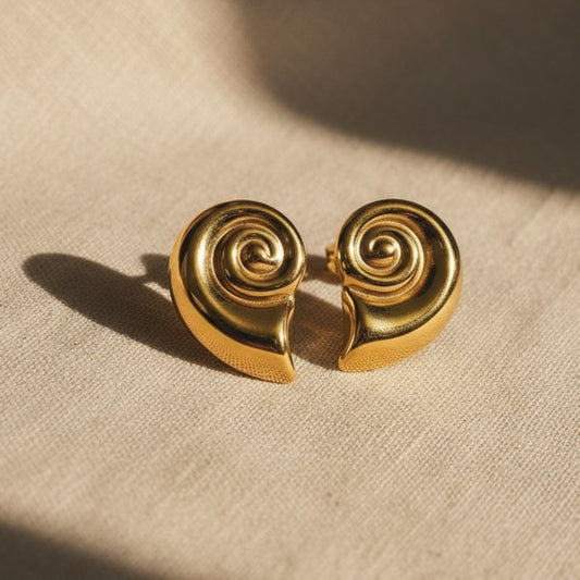 Conchiglia Muschelohrringe | 18 Karat vergoldet | ca. 28 x 19 mm