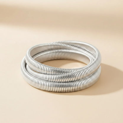 Spirale d’Oro Armband | silberfarben | Statement-Wickelarmband