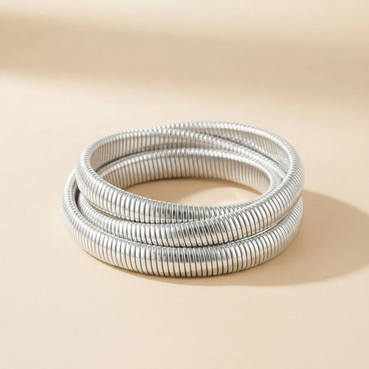 Spirale d’Oro Armband | silberfarben | Statement-Wickelarmband