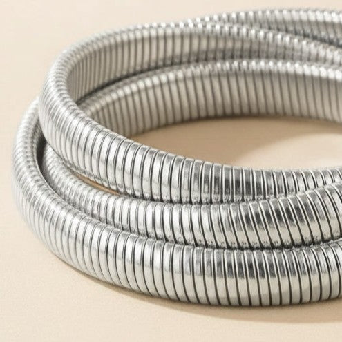 Spirale d’Oro Armband | silberfarben | Statement-Wickelarmband