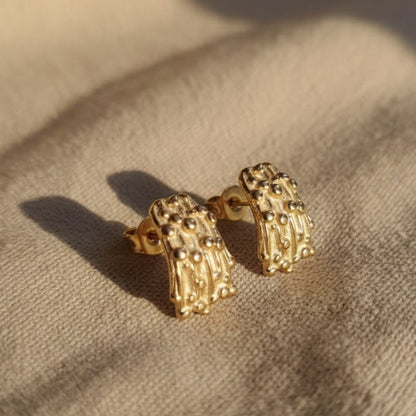 Struttura Ohrstecker | 18 Karat vergoldet | ca. 19 × 12 mm