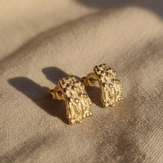 Struttura Ohrstecker | 18 Karat vergoldet | ca. 19 × 12 mm