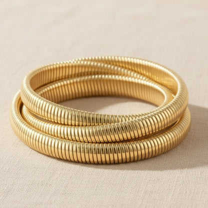 Spirale d’Oro Armband | 14 Karat vergoldet | Statement-Wickelarmband