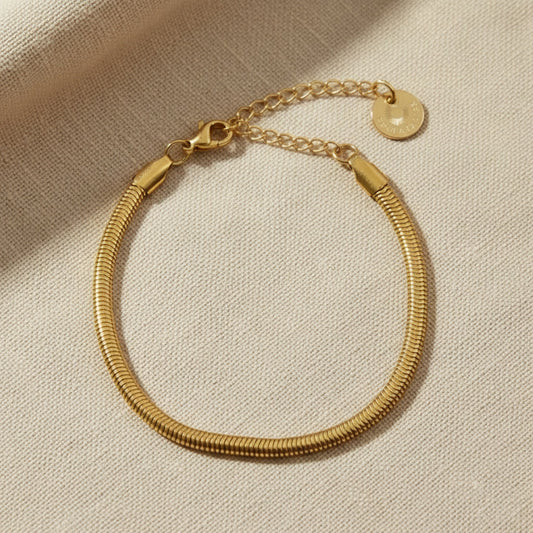 Serena Snake Armband | 14 Karat vergoldet | ca. 16,5 cm